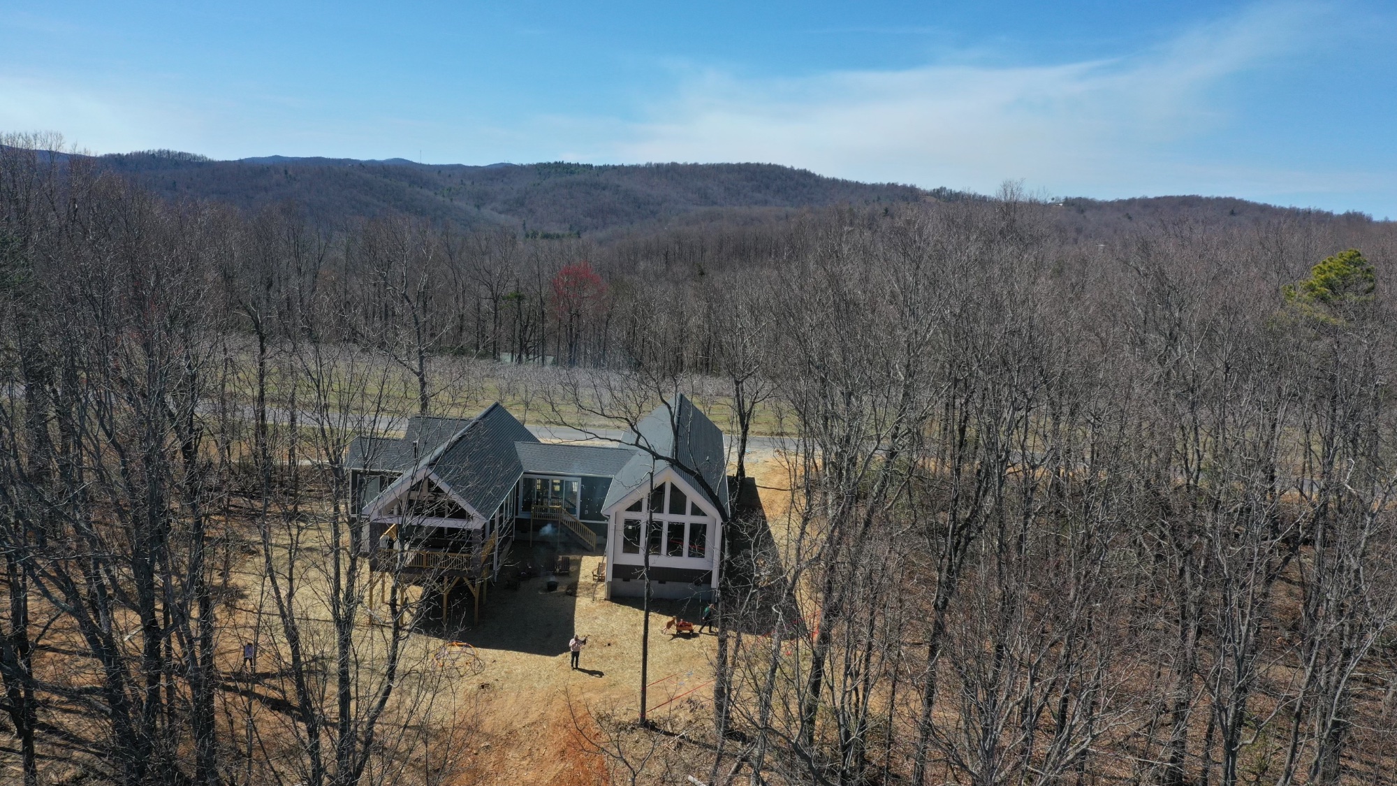 Cabin yard and fire pit area